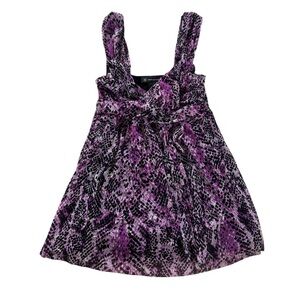 INC International Concepts Purple and Black Patterned Tank Top